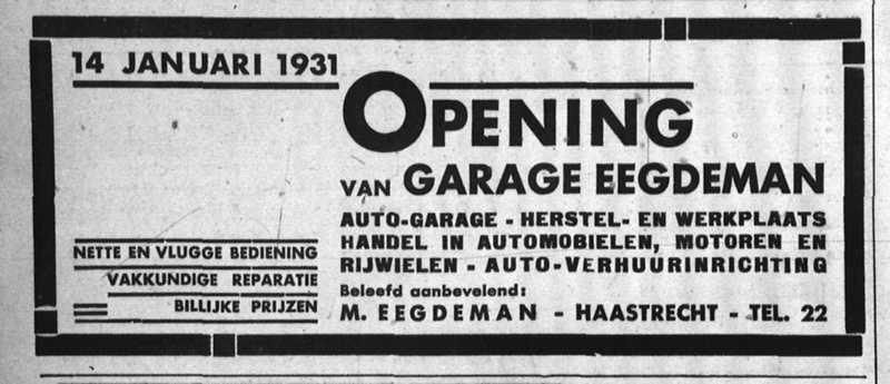 Start eigen garage aan de hoge dijk